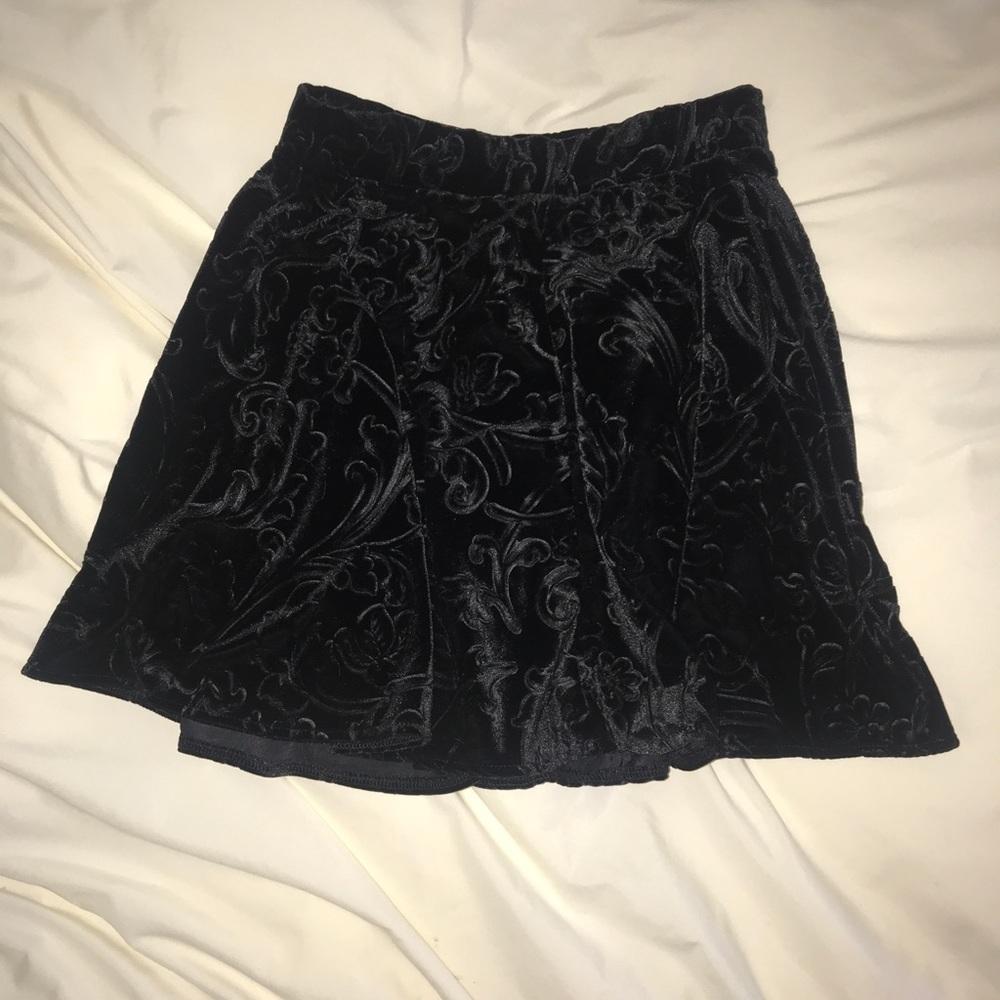 Velvet mini skirt